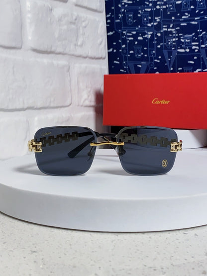 Cartier Lightweight Rimless Blue Lens Sunglasses for Men & Women - 415885 - detail image 2