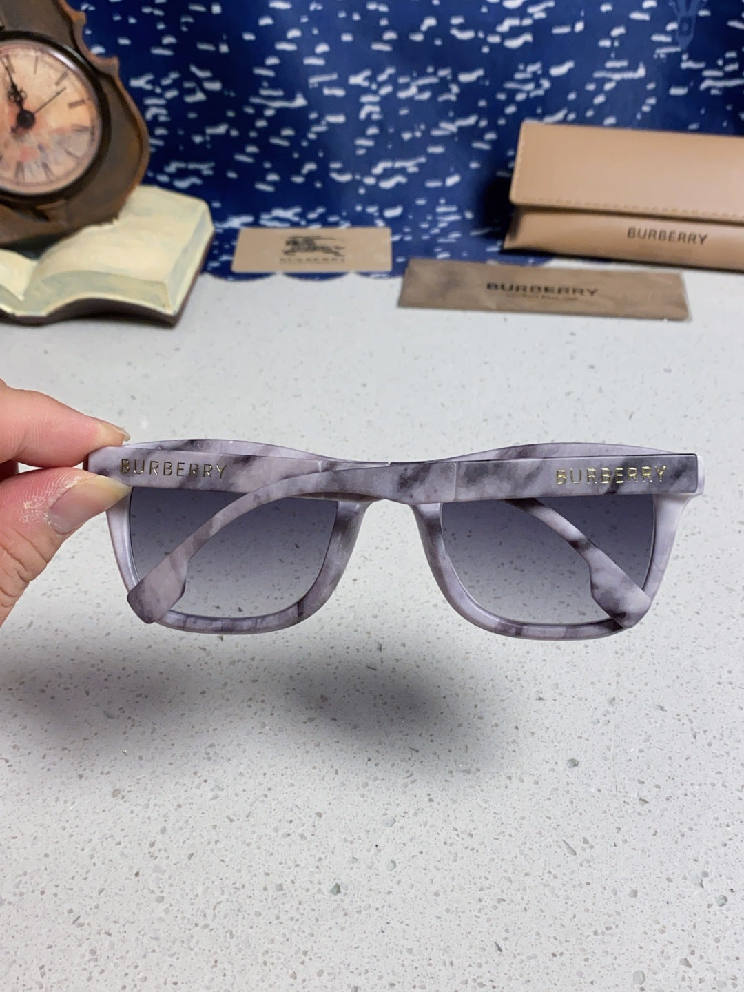 Burberry Folding Fashion Silver Lens Sunglasses for Men & Women - 487445 - detail image 5