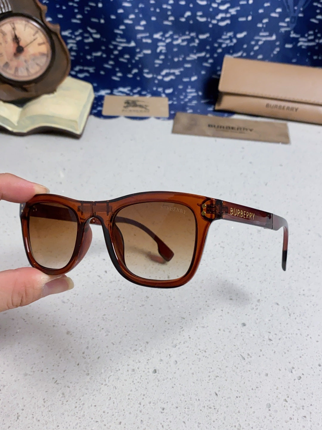 Burberry Folding Fashion Red Lens Sunglasses for Men & Women - 998321 - detail image 6