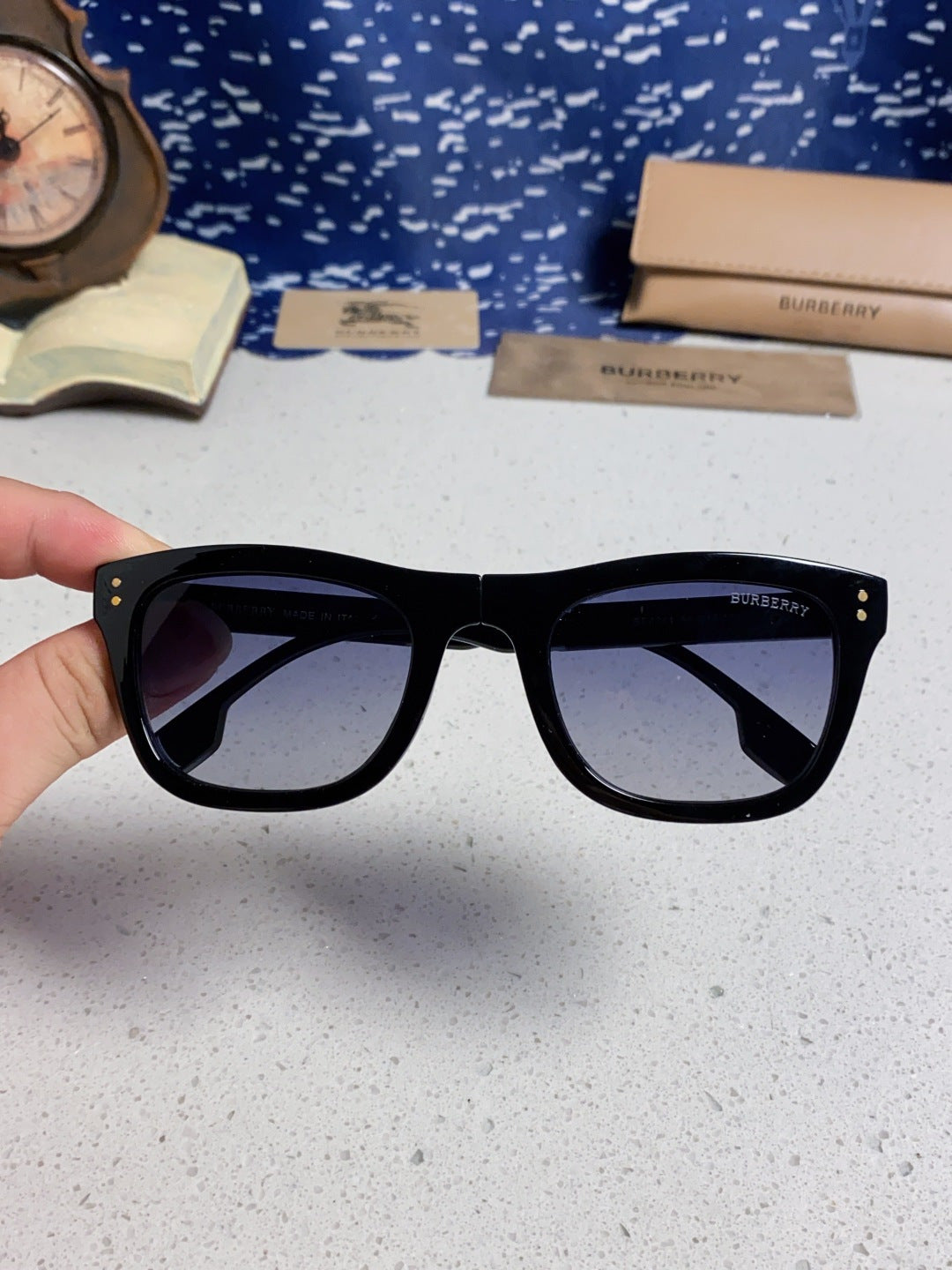 Burberry Folding Fashion Silver Lens Sunglasses for Men & Women - 432414 - detail image 4