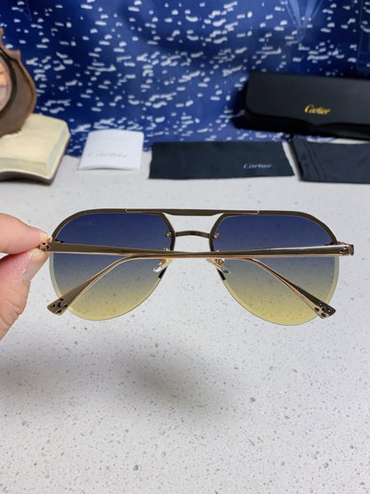 Cartier Metal Round Brown Lens Sunglasses for Men & Women - detail image 5