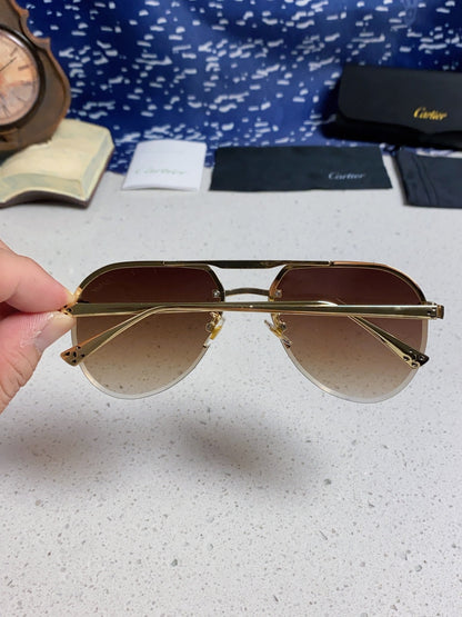 Cartier Metal Round Red Lens Sunglasses for Men & Women - detail image 5