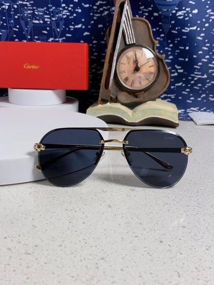 Cartier Metal Round Black Lens Sunglasses for Men & Women - 358538 - detail image 9