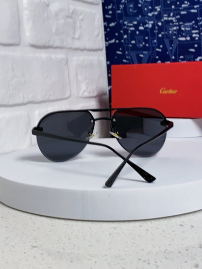 Cartier Metal Round Black Lens Sunglasses for Men & Women - detail image 3