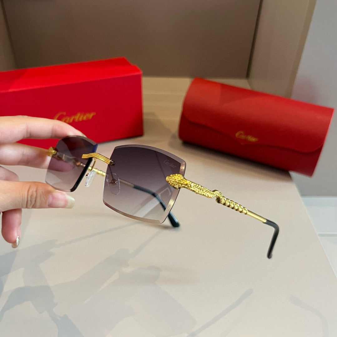 Cartier Lightweight Metal Rimless Silver Lens Sunglasses for Men & Wo - 935078 - detail image 4