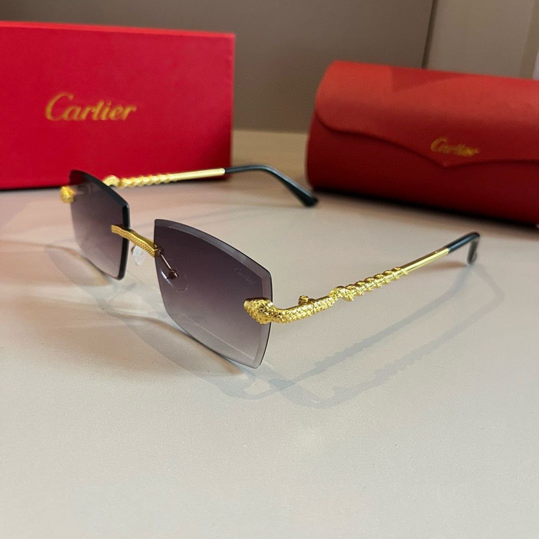 Cartier Lightweight Metal Rimless Silver Lens Sunglasses for Men & Wo - 935078 - detail image 3