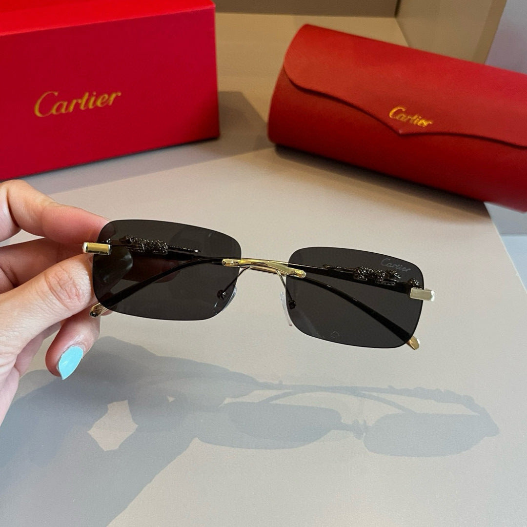 Cartier Lightweight Metal Rimless Gold Lens Sunglasses for Men & Wome - 935093 - detail image 5