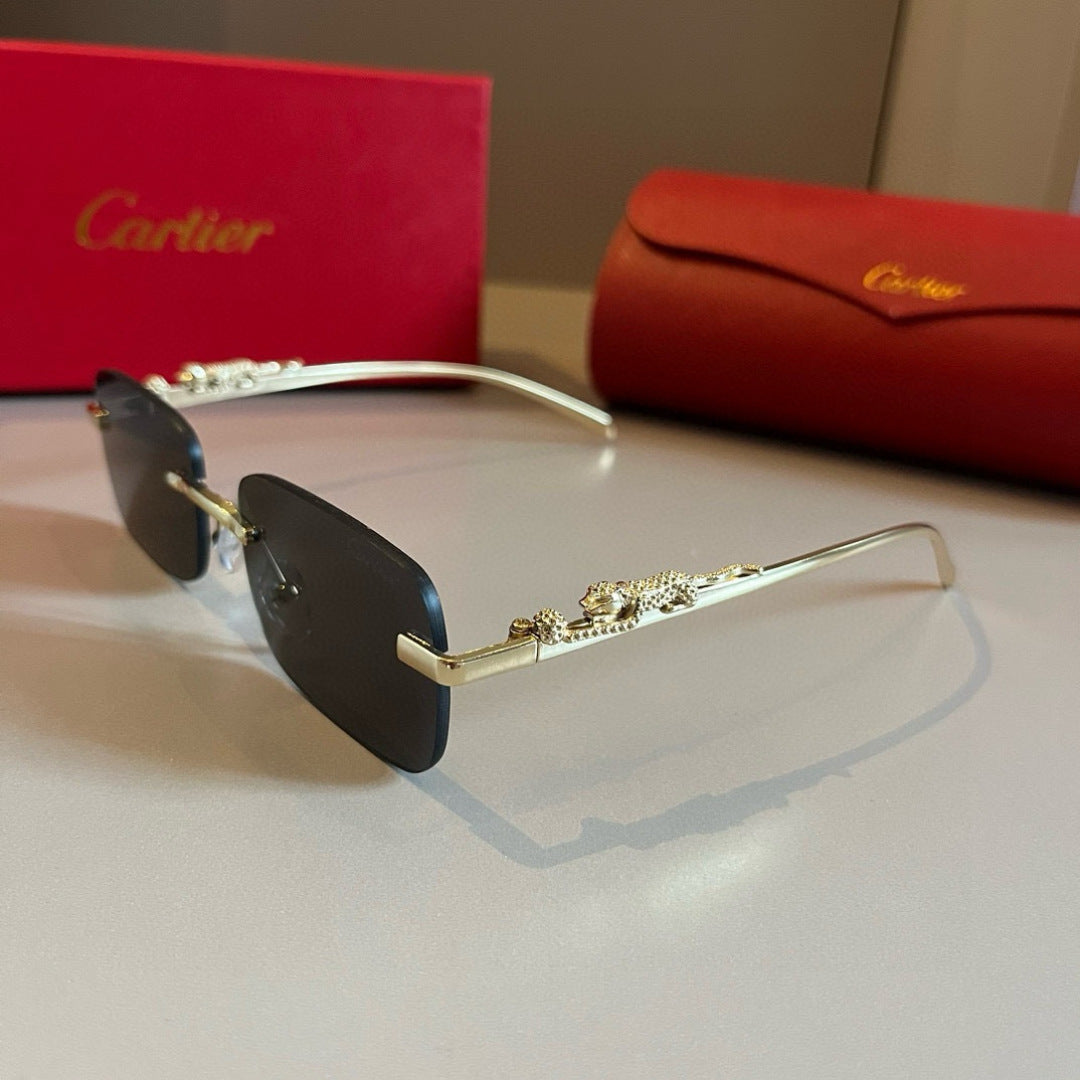 Cartier Lightweight Metal Rimless Gold Lens Sunglasses for Men & Wome - 935093 - detail image 3
