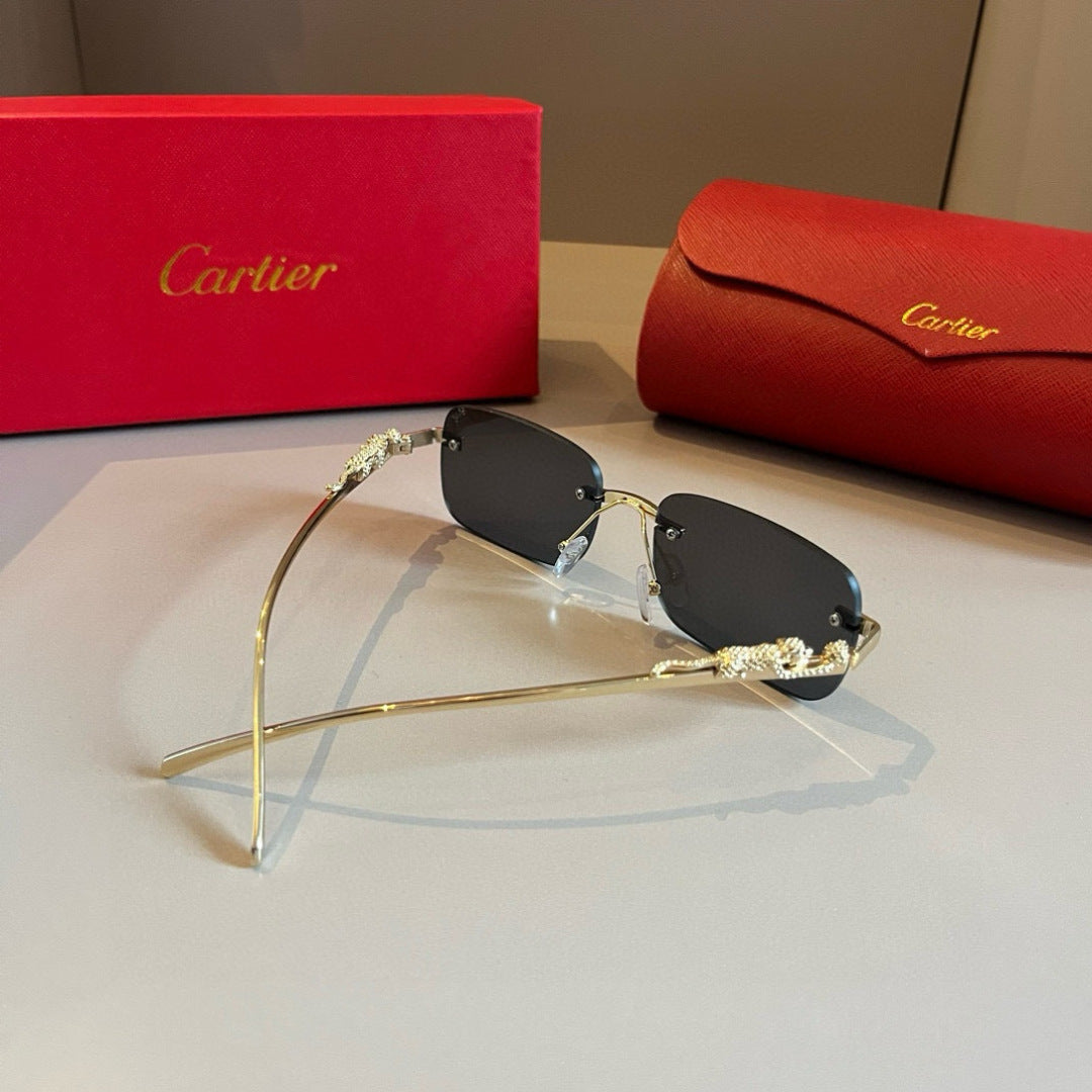 Cartier Lightweight Metal Rimless Gold Lens Sunglasses for Men & Wome - 372246 - detail image 7