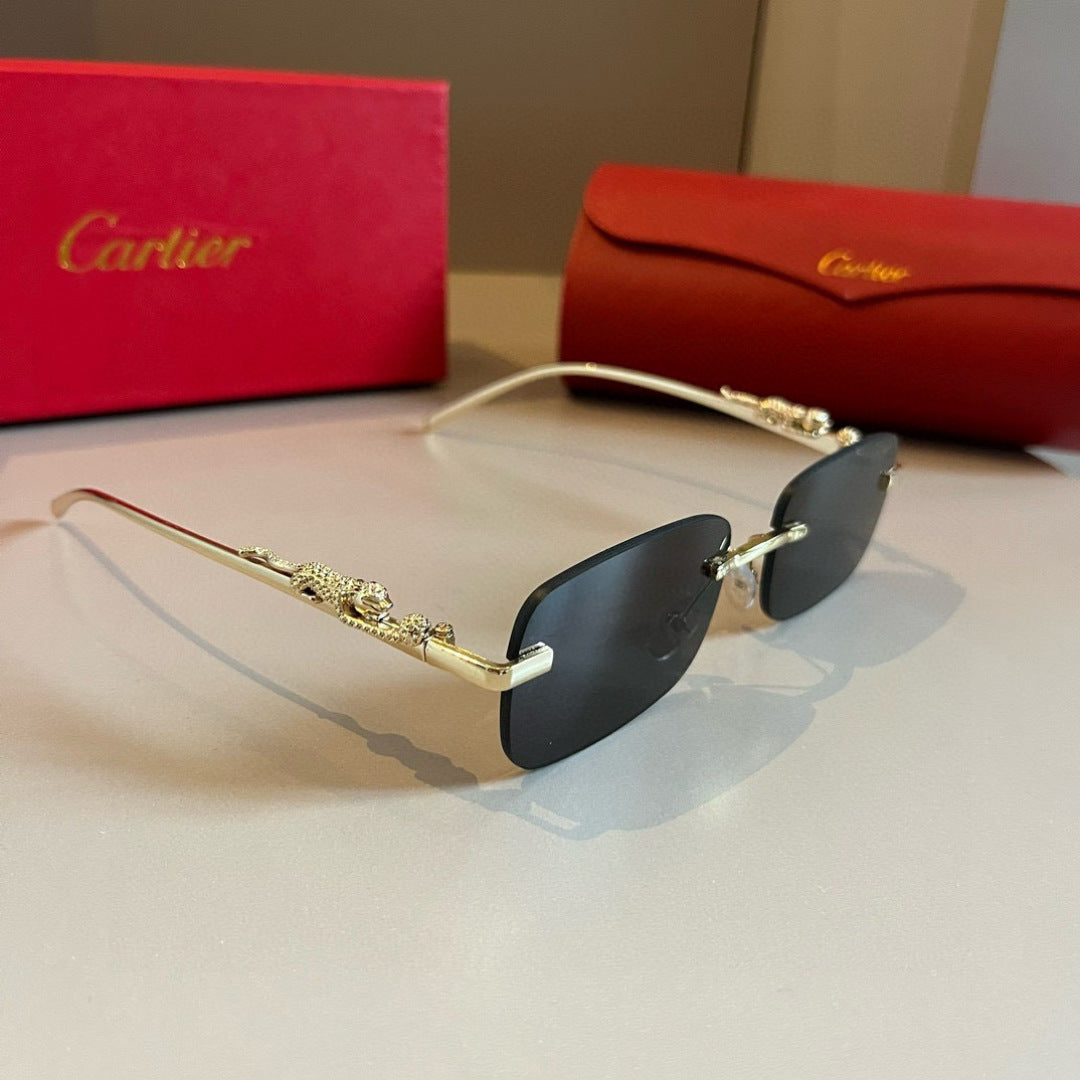 Cartier Lightweight Metal Rimless Gold Lens Sunglasses for Men & Wome - 372246