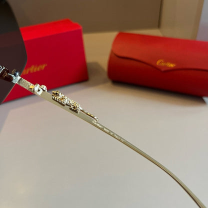 Cartier Lightweight Metal Rimless Gold Lens Sunglasses for Men & Wome - 372246 - detail image 9