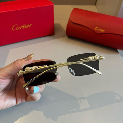 Cartier Lightweight Metal Rimless Gold Lens Sunglasses for Men & Wome - 358562 - detail image 8