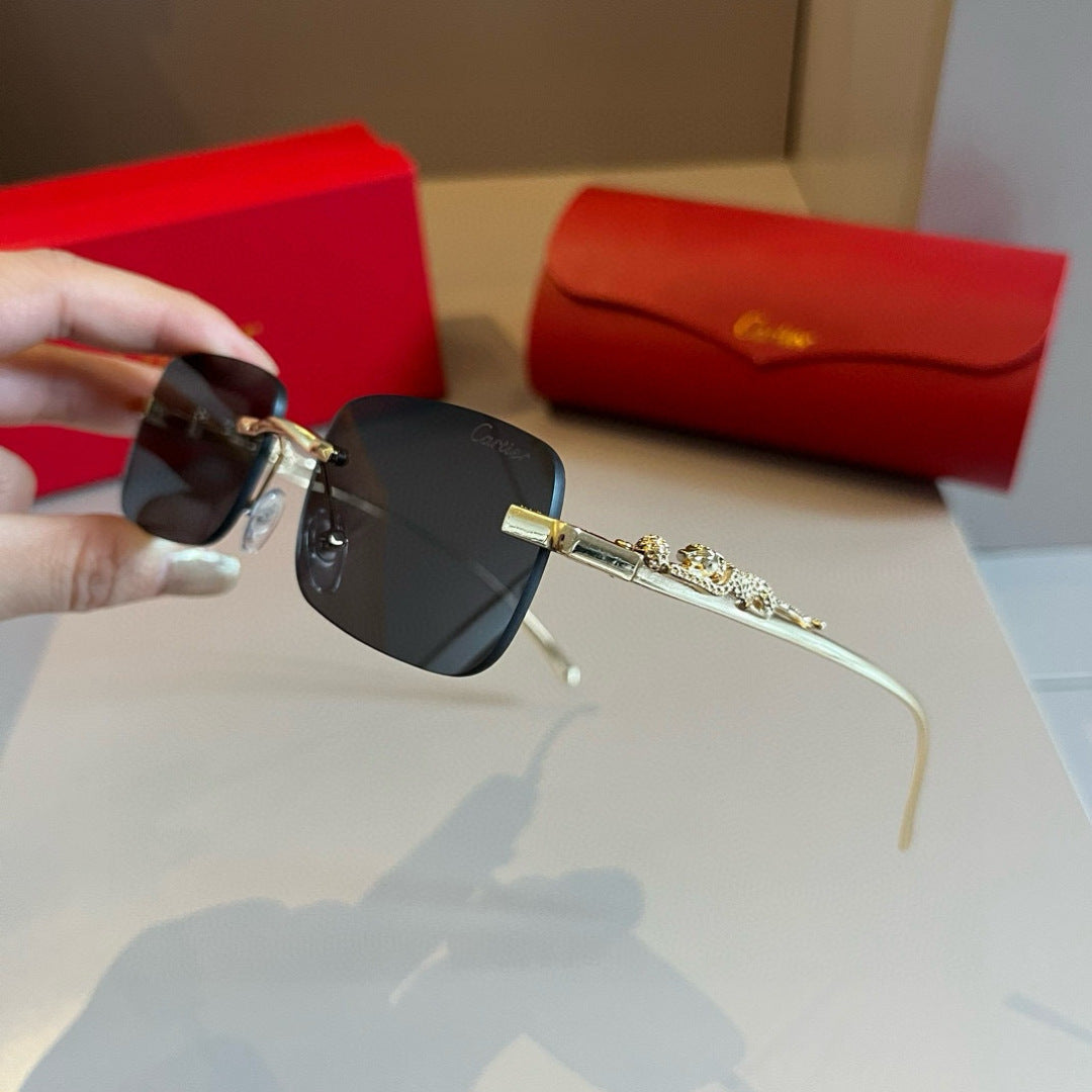 Cartier Lightweight Metal Rimless Gold Lens Sunglasses for Men & Wome - 358562 - detail image 4