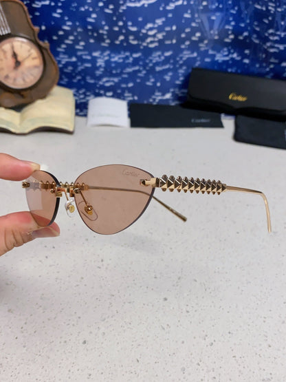 Cartier Lightweight Metal Rimless Red Lens Sunglasses for Men & Women - 398980 - detail image 6