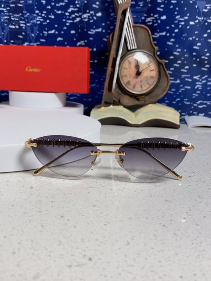 Cartier Lightweight Metal Rimless Silver Lens Sunglasses for Men & Wo - 398983 - detail image 9