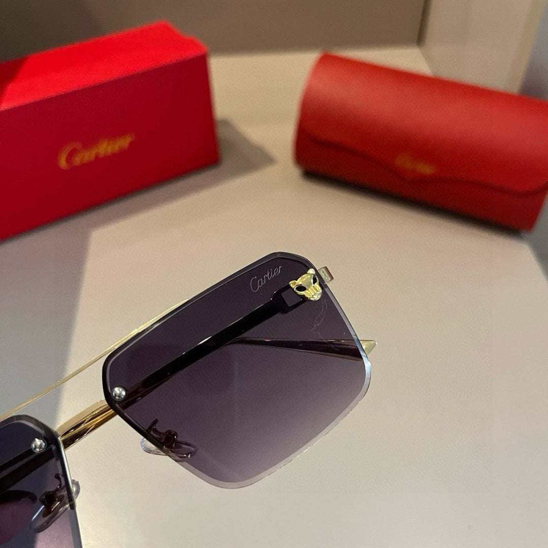 Cartier Lightweight Metal Rimless Gold Lens Sunglasses for Men & Wome - 372248 - detail image 6