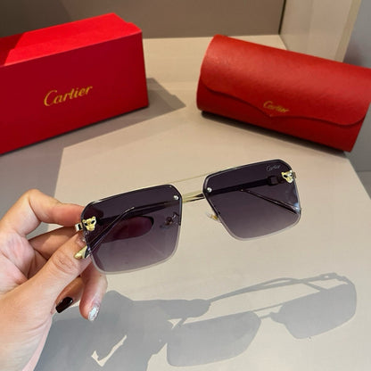 Cartier Lightweight Metal Rimless Gold Lens Sunglasses for Men & Wome - 372248 - detail image 5