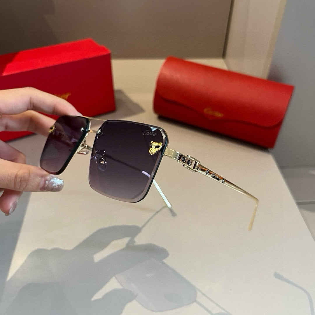 Cartier Lightweight Metal Rimless Gold Lens Sunglasses for Men & Wome - 372248 - detail image 4