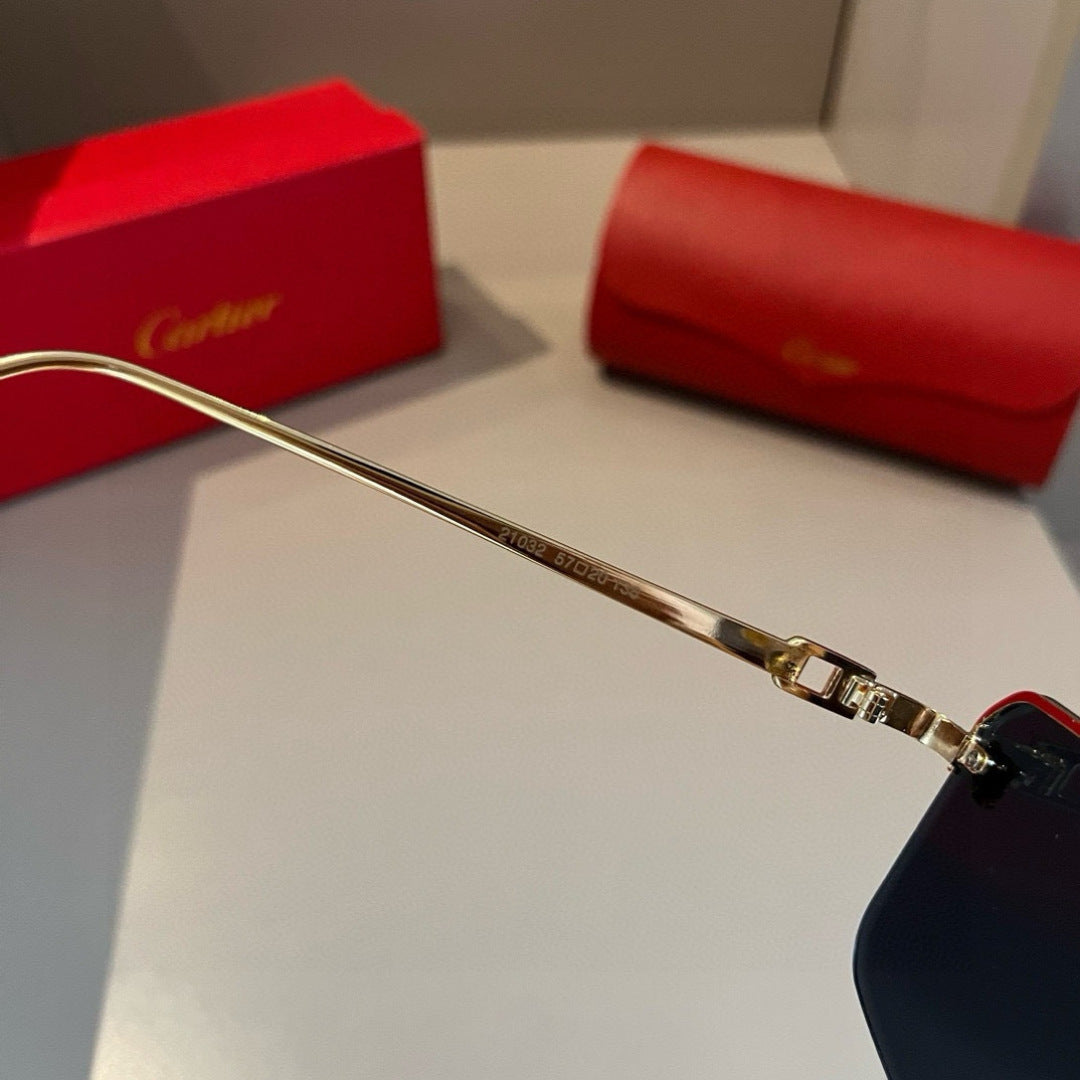 Cartier Lightweight Metal Rimless Gold Lens Sunglasses for Men & Wome - 372249 - detail image 8