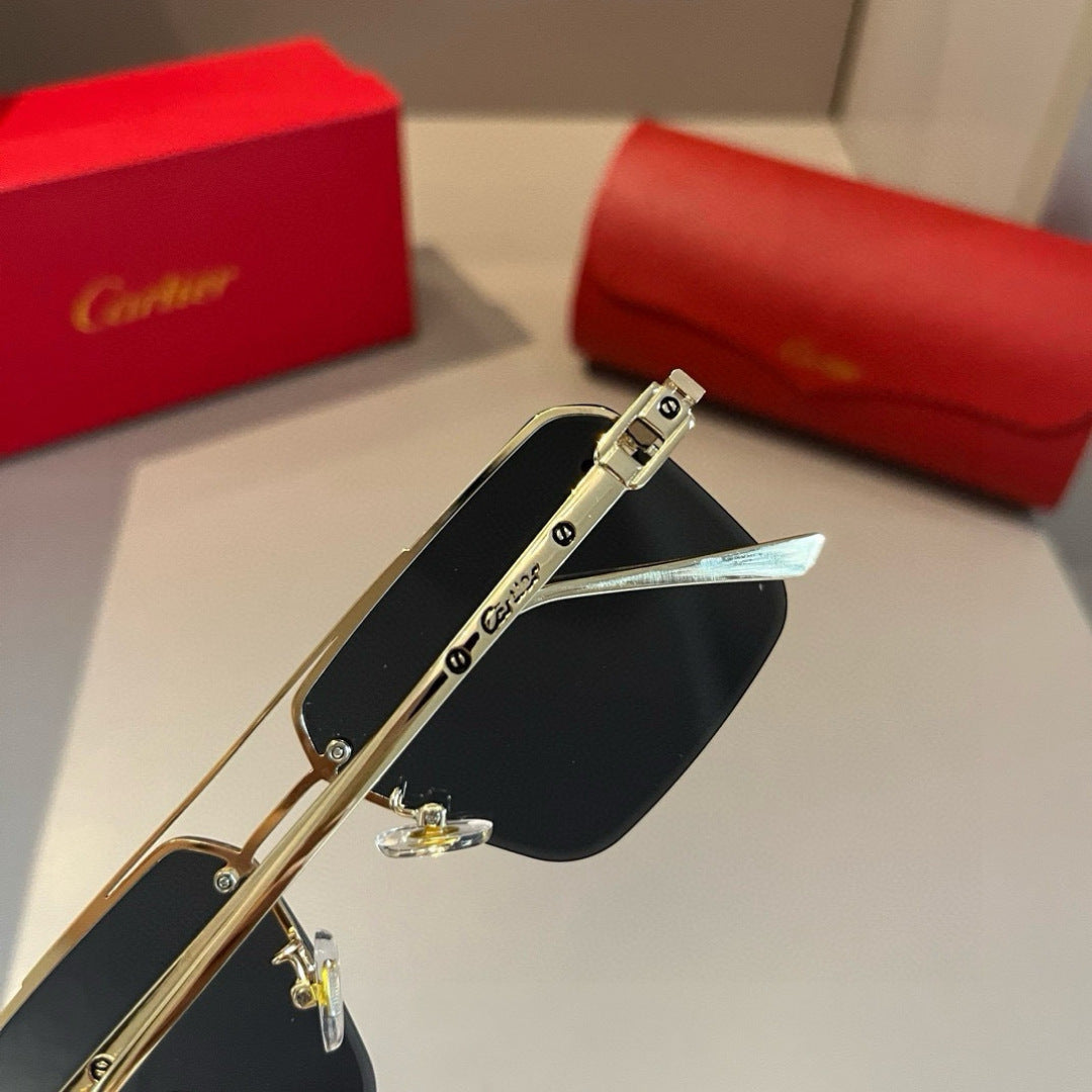 Cartier Lightweight Metal Rimless Gold Lens Sunglasses for Men & Wome - 372249 - detail image 7