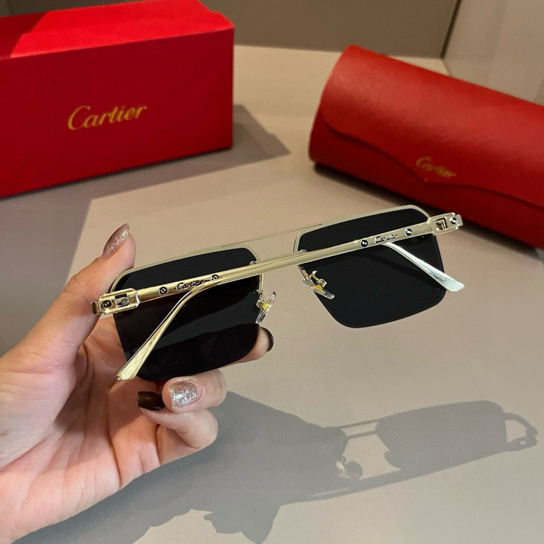 Cartier Lightweight Metal Rimless Gold Lens Sunglasses for Men & Wome - 372249 - detail image 9