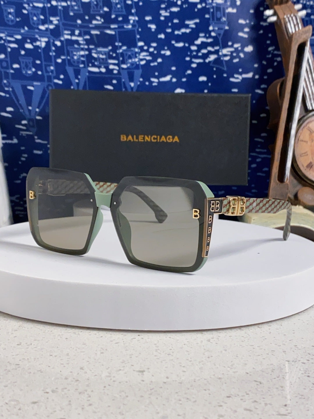 Balenciaga Square Gray Lens Sunglasses for Men & Women - 867209