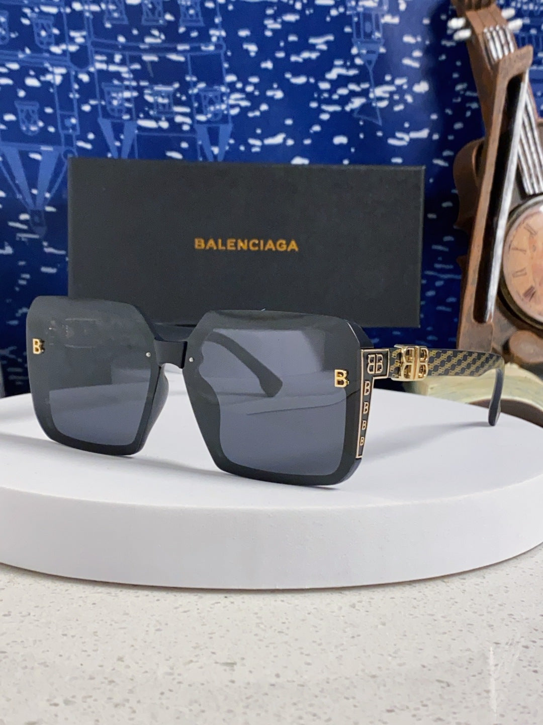 Balenciaga Square Gray Lens Sunglasses for Men & Women - 867213