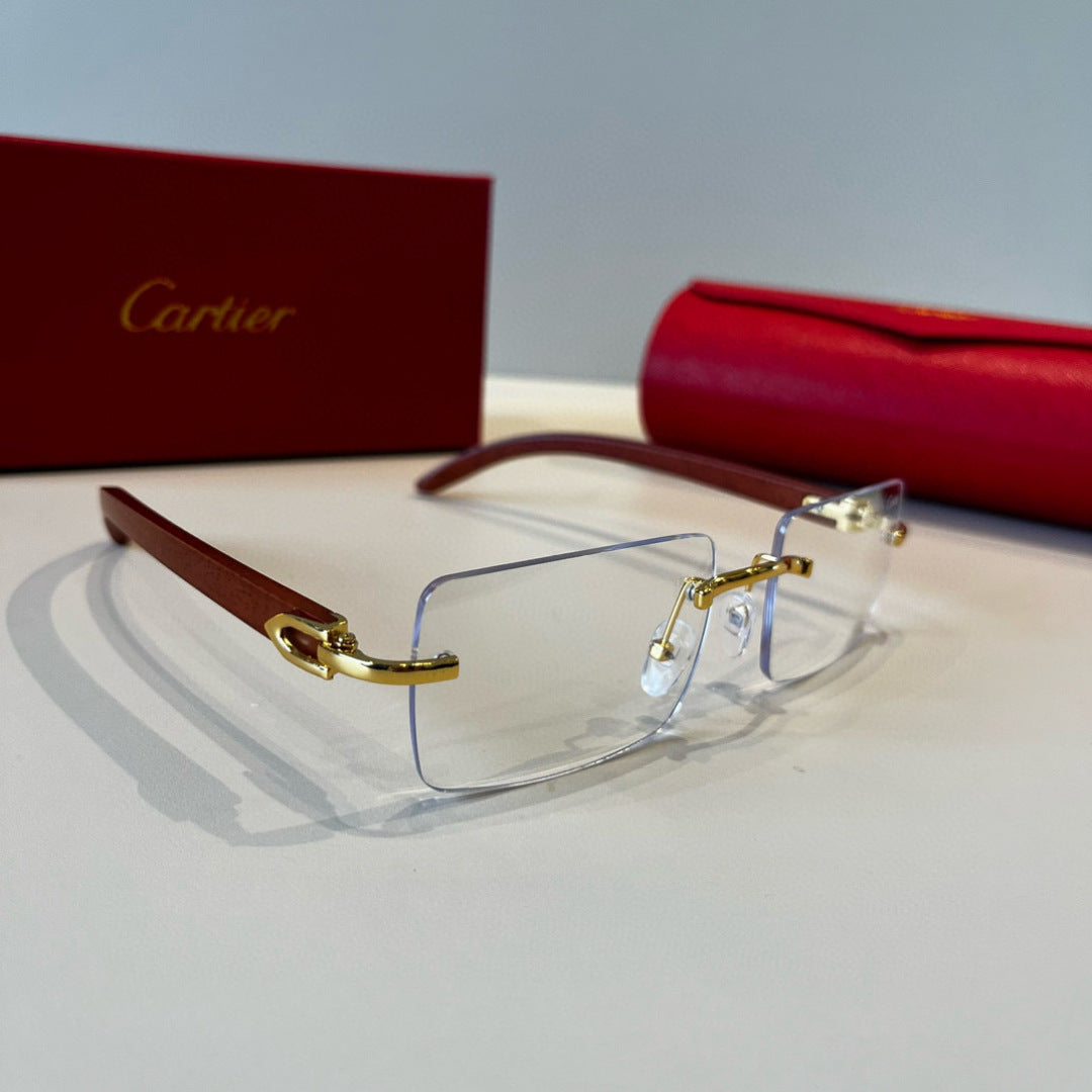 Cartier Lightweight Metal Rimless Silver Lens Sunglasses for Men & Wo - 935066
