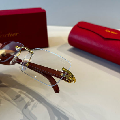 Cartier Lightweight Metal Rimless Silver Lens Sunglasses for Men & Wo - 372250 - detail image 7