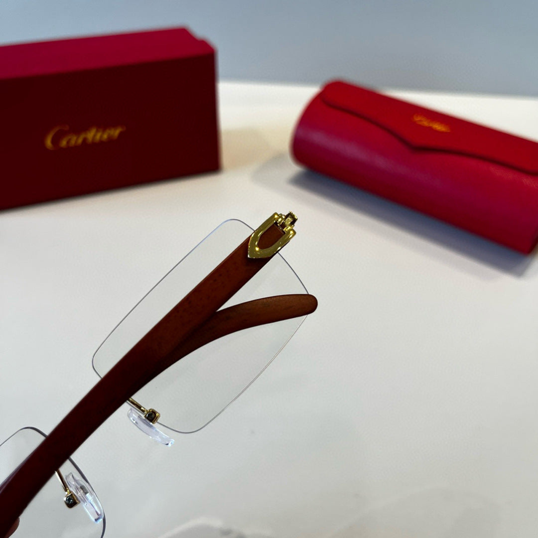 Cartier Lightweight Metal Rimless Silver Lens Sunglasses for Men & Wo - 415866 - detail image 5