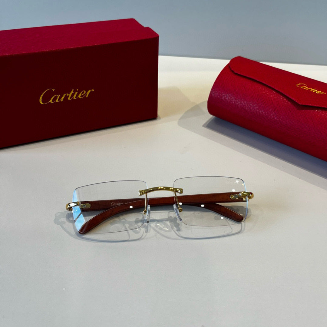 Cartier Lightweight Metal Rimless Silver Lens Sunglasses for Men & Wo - 415866 - detail image 8