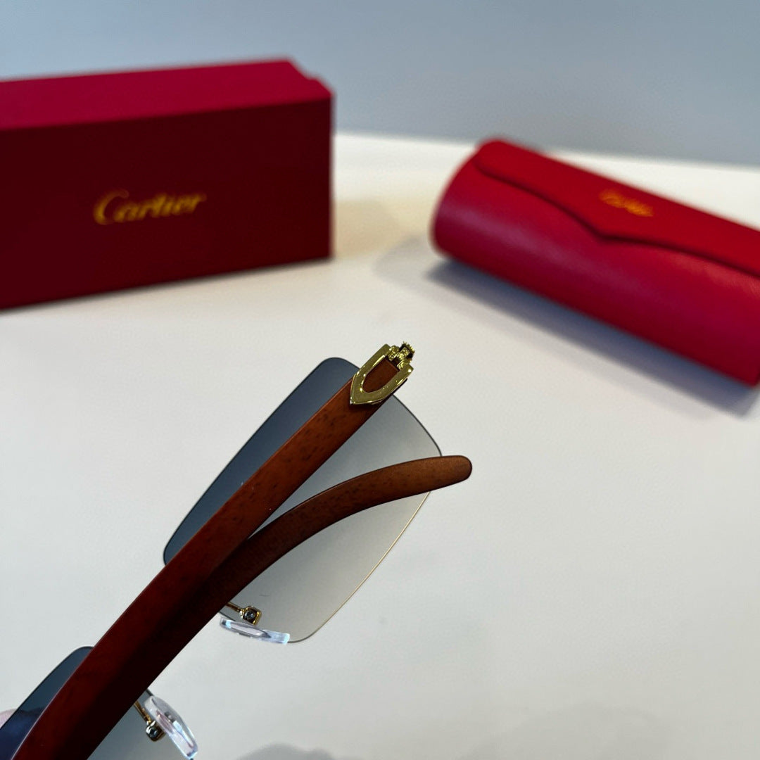 Cartier Lightweight Metal Rimless Red Lens Sunglasses for Men & Women - 415867 - detail image 5