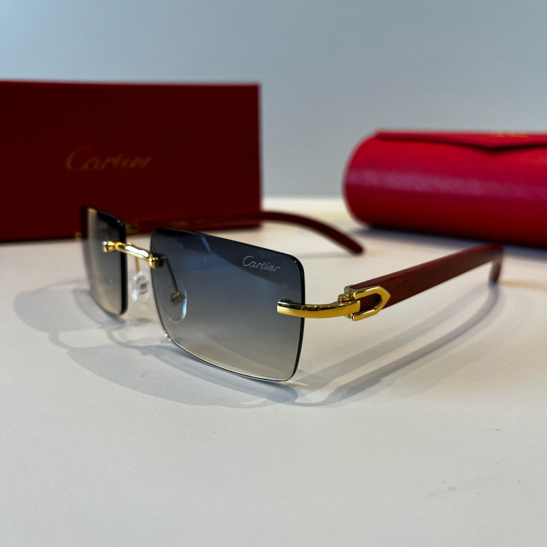 Cartier Lightweight Metal Rimless Red Lens Sunglasses for Men & Women - 487288 - detail image 3