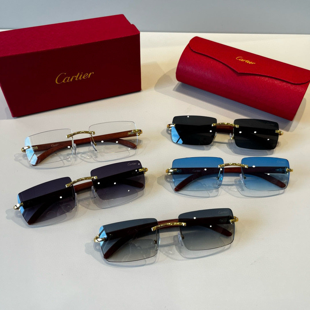 Cartier Lightweight Metal Rimless Red Lens Sunglasses for Men & Women - 372251 - detail image 9