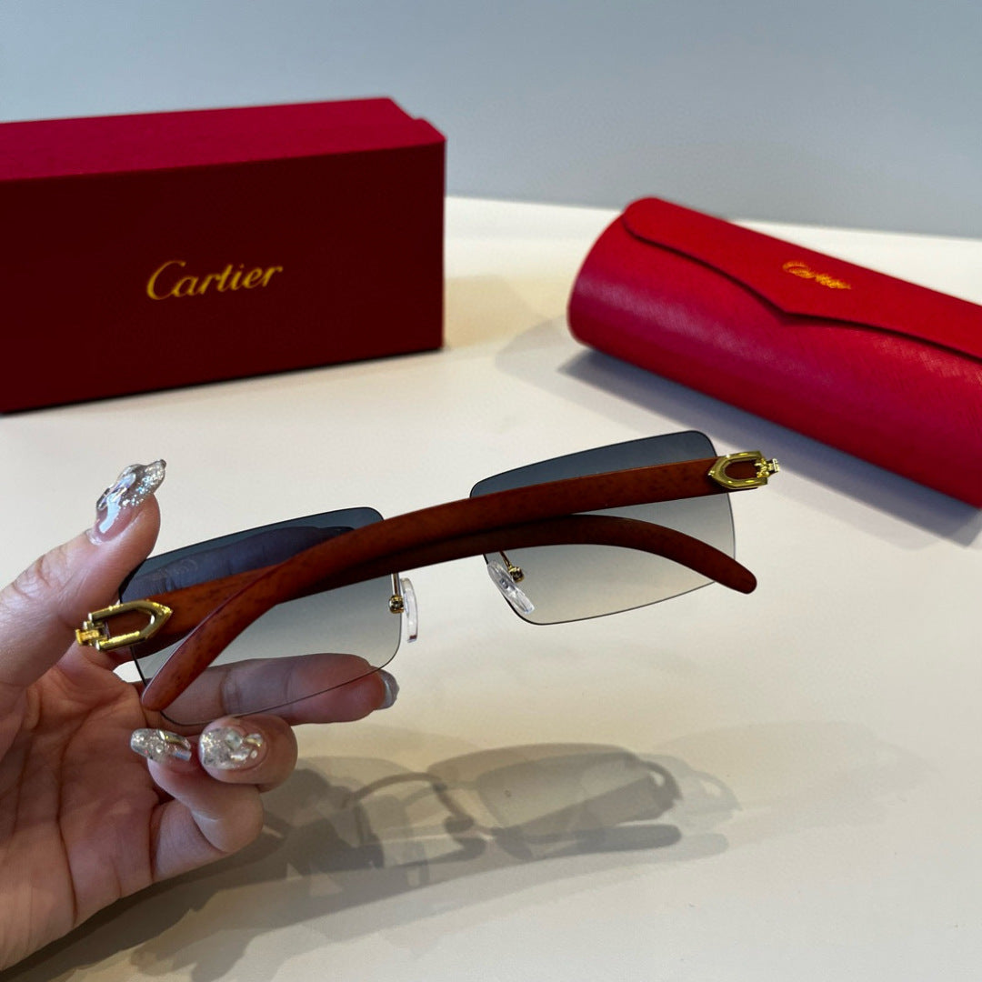 Cartier Lightweight Metal Rimless Red Lens Sunglasses for Men & Women - 935067 - detail image 6