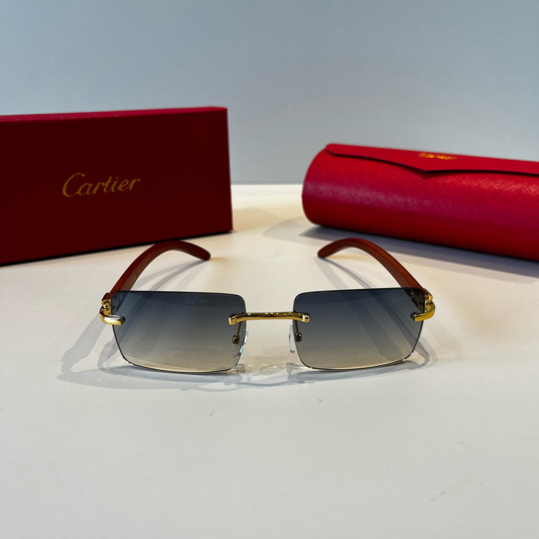 Cartier Lightweight Metal Rimless Red Lens Sunglasses for Men & Women - 415867 - detail image 2