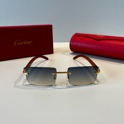 Cartier Lightweight Metal Rimless Red Lens Sunglasses for Men & Women - 935067 - detail image 2