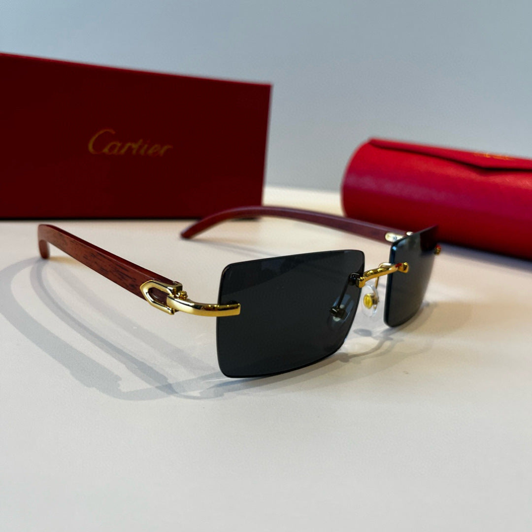 Cartier Lightweight Metal Rimless Silver Lens Sunglasses for Men & Wo - 935068
