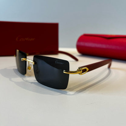 Cartier Lightweight Metal Rimless Silver Lens Sunglasses for Men & Wo - 432359 - detail image 3