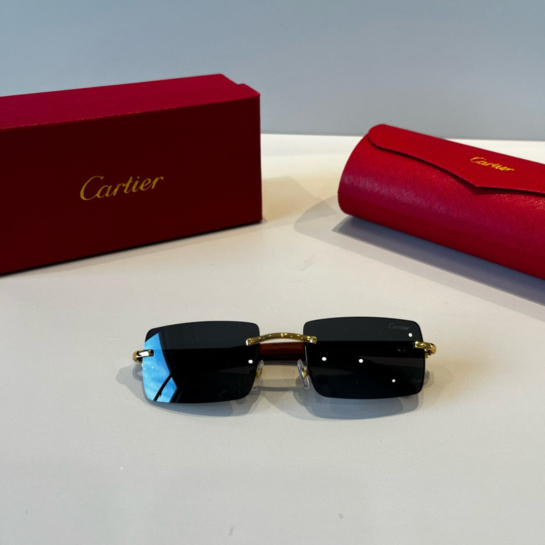 Cartier Lightweight Metal Rimless Silver Lens Sunglasses for Men & Wo - 372252 - detail image 8
