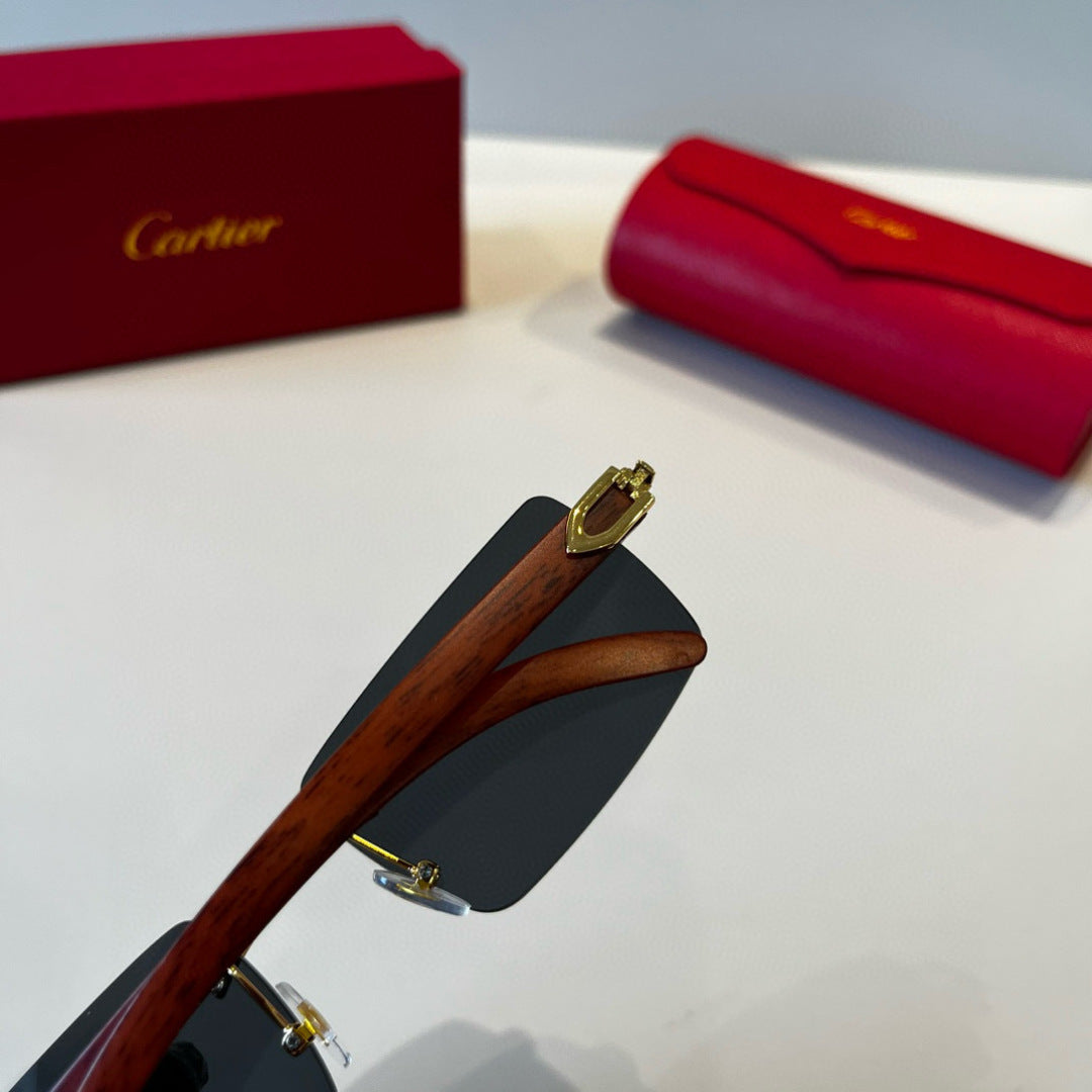 Cartier Lightweight Metal Rimless Silver Lens Sunglasses for Men & Wo - 935068 - detail image 5
