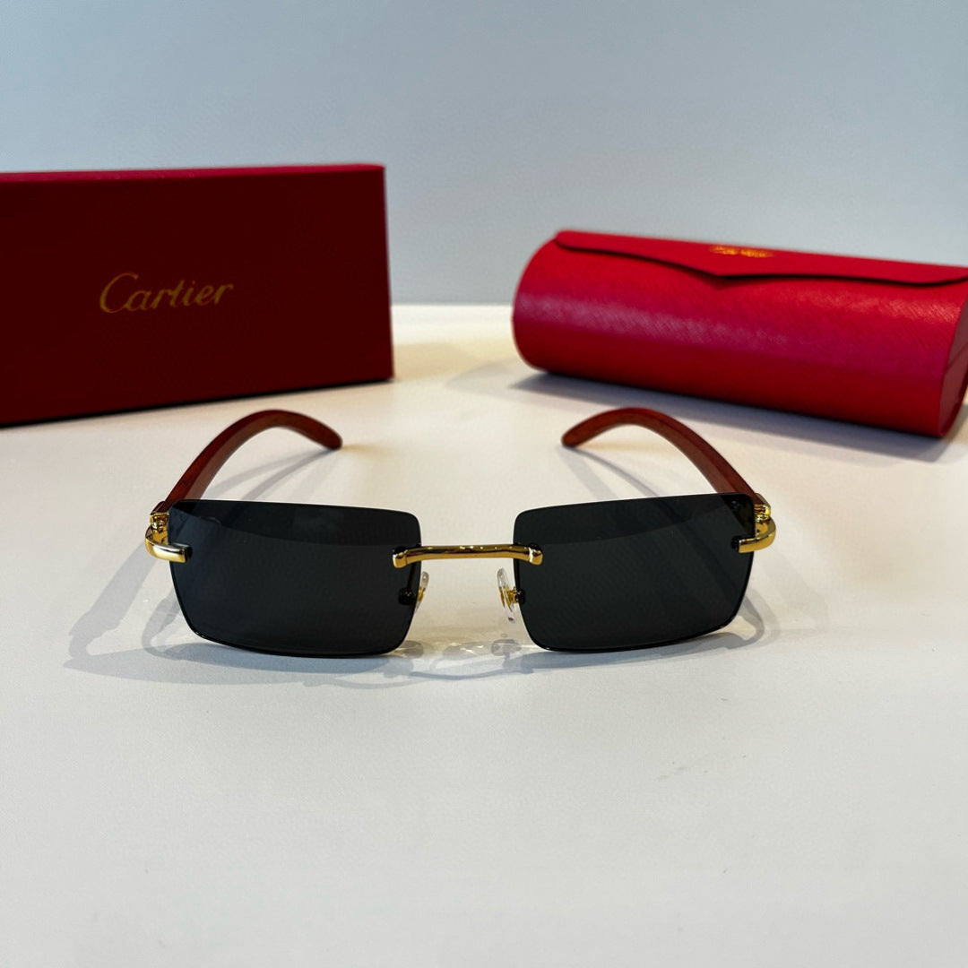 Cartier Lightweight Metal Rimless Silver Lens Sunglasses for Men & Wo - 432359 - detail image 2