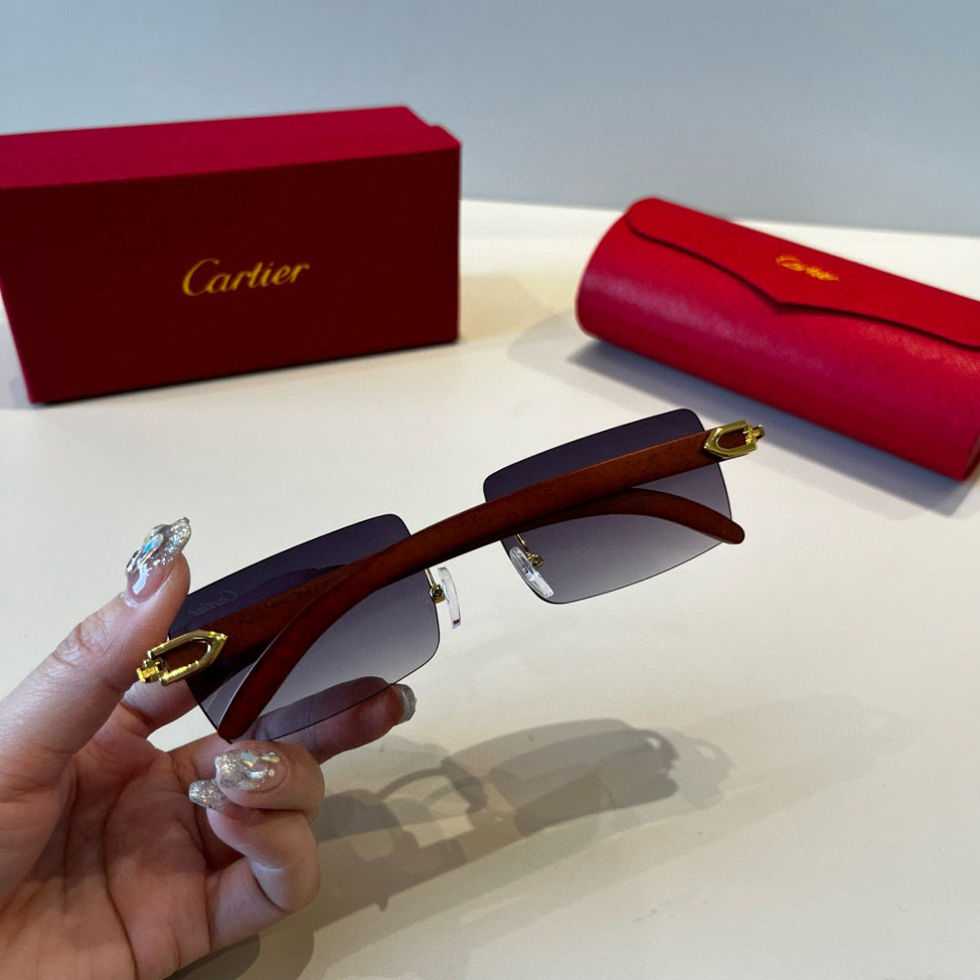 Cartier Lightweight Metal Rimless Silver Lens Sunglasses for Men & Wo - 415870 - detail image 6