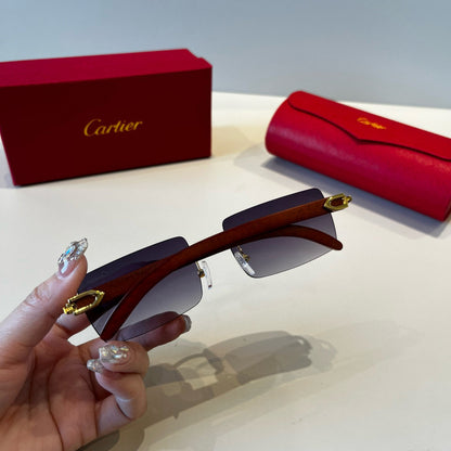 Cartier Lightweight Metal Rimless Silver Lens Sunglasses for Men & Wo - 432361 - detail image 6