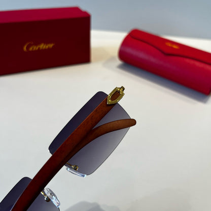 Cartier Lightweight Metal Rimless Silver Lens Sunglasses for Men & Wo - 432361 - detail image 5