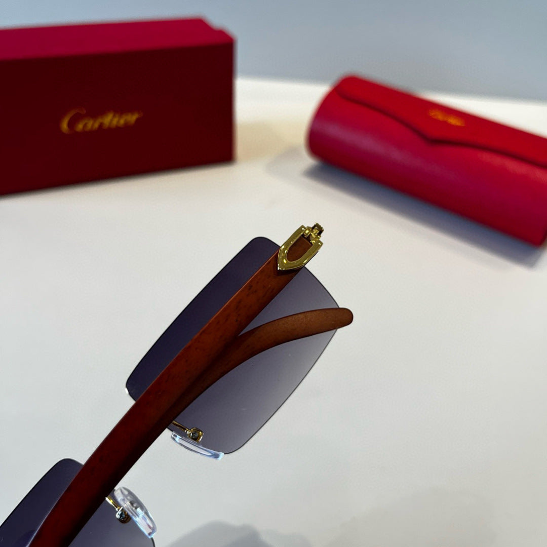 Cartier Lightweight Metal Rimless Silver Lens Sunglasses for Men & Wo - 372254 - detail image 5