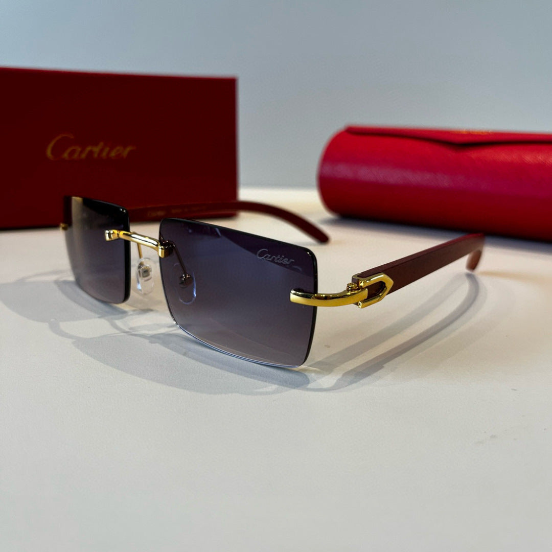 Cartier Lightweight Metal Rimless Silver Lens Sunglasses for Men & Wo - 372254 - detail image 3