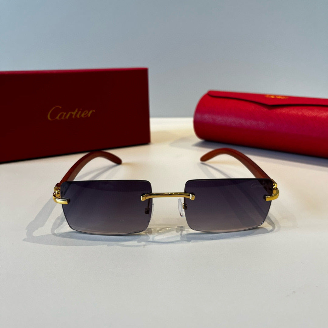 Cartier Lightweight Metal Rimless Silver Lens Sunglasses for Men & Wo - 487291 - detail image 2