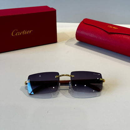 Cartier Lightweight Metal Rimless Silver Lens Sunglasses for Men & Wo - 487291 - detail image 8
