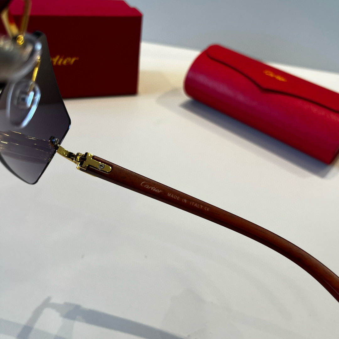 Cartier Lightweight Metal Rimless Silver Lens Sunglasses for Men & Wo - 372254 - detail image 4